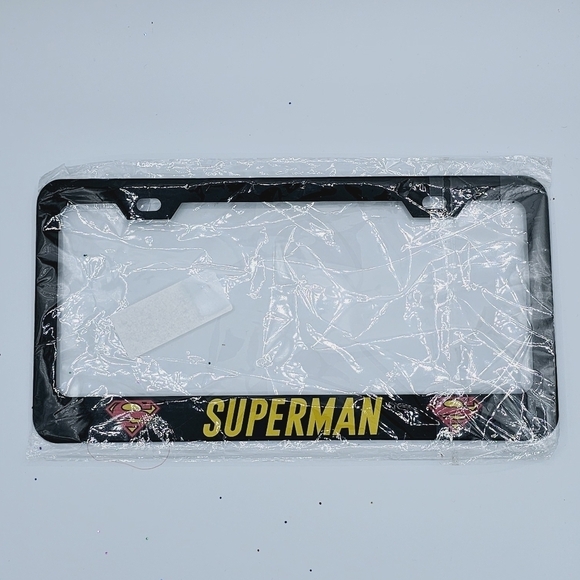 Superman Black Metal License Plate Frame - Picture 2 of 6